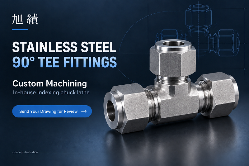 Stainless Steel 90-Degree Tee Fittings: Custom Machining at SHiuhji